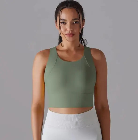 Fixed Cup Integrated Women Sports Vest Cohesion Curve