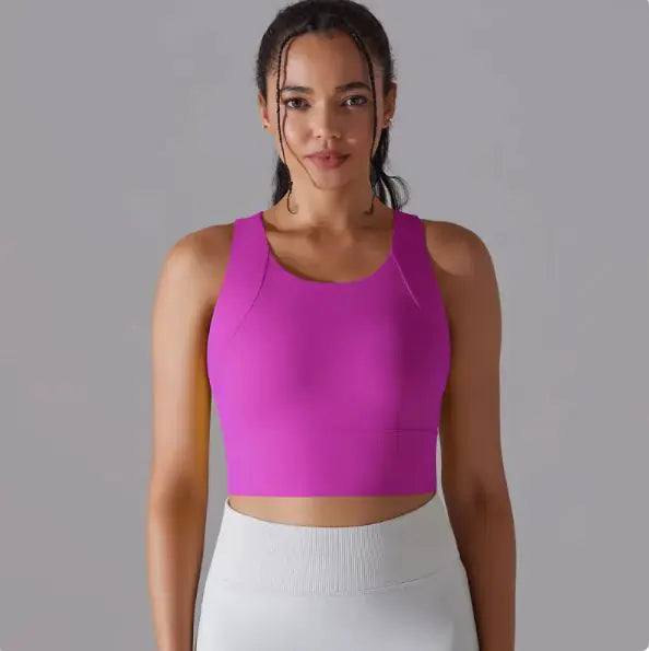 Fixed Cup Integrated Women Sports Vest Cohesion Curve