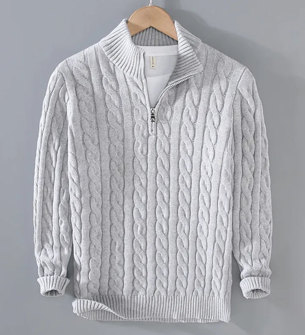 Men's Half Turtleneck Zipper Sweater